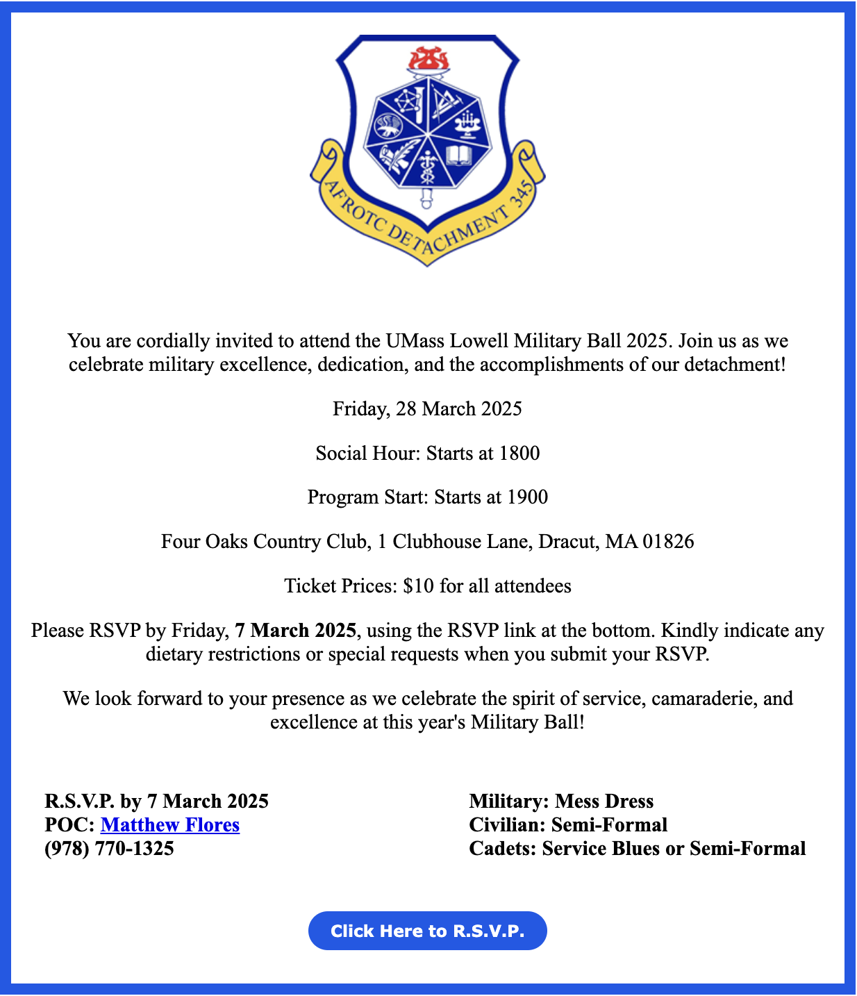 UMass Lowell Military Ball 2025